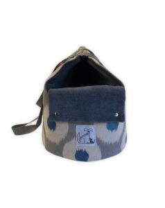 The Grey Spotty Linen Blend Dog Carrier