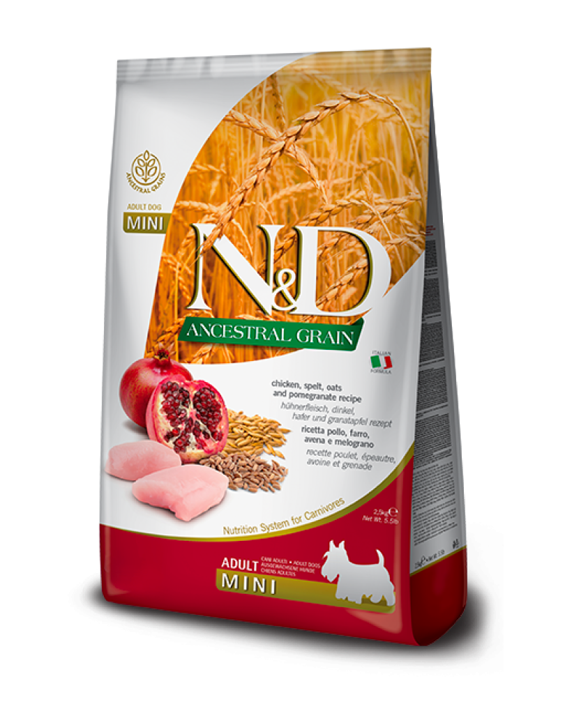 N&D Ancestral Grain Chicken & Pomegranate Adult Mini 2.5Kg
