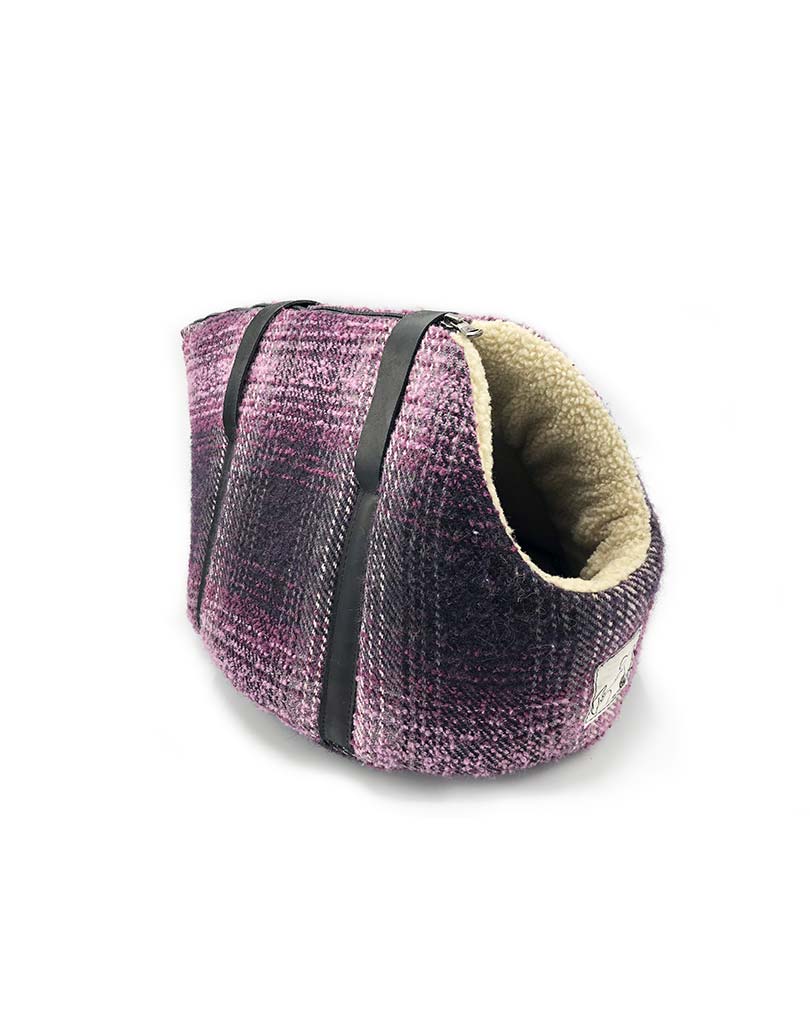 “The Purple Large Plaid Flannel” Dog Carrier