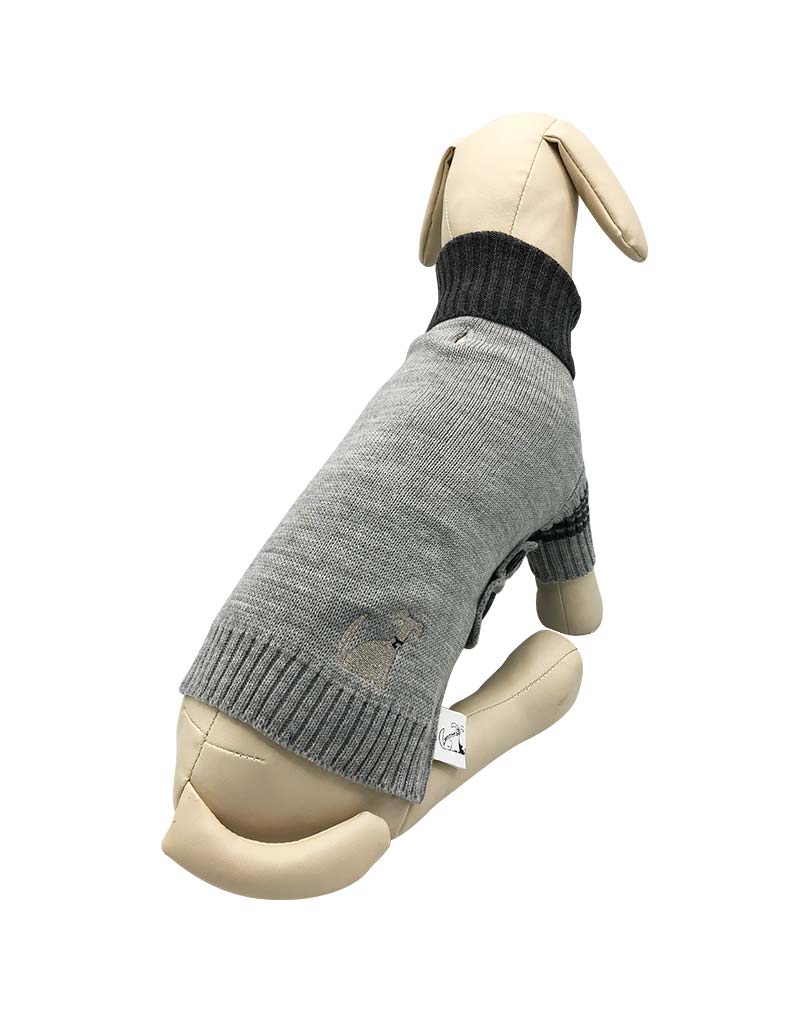 The Embroidered L&F Dog Logo Grey Single Knit Jumper