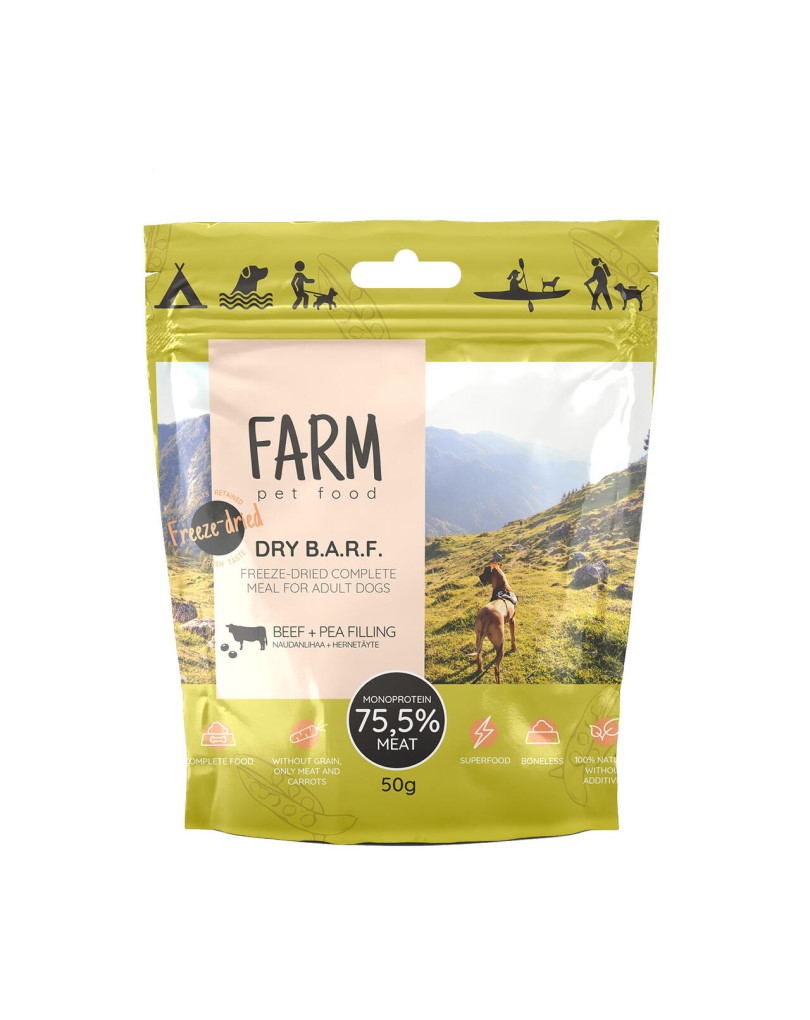 FARM Dry B.A.R.F. Beef + Peas 50g