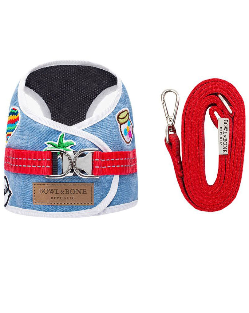 Dog Harness Denim Blue