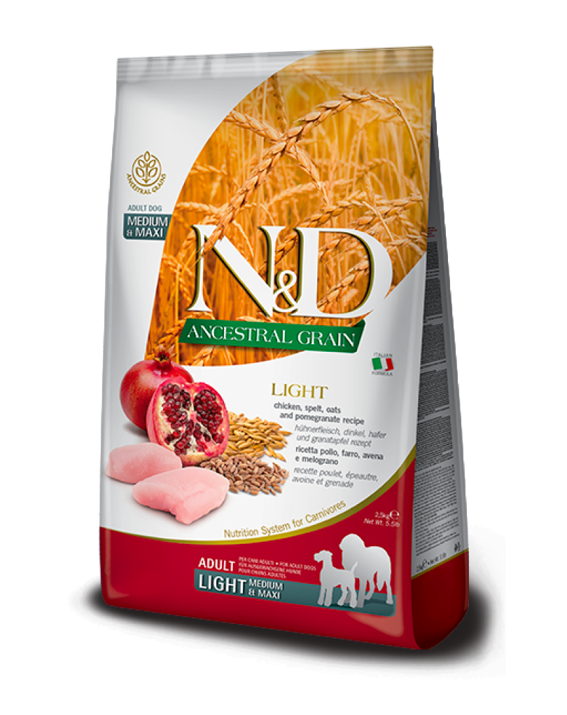 N&D Ancestral Grain Chicken & Pomegranate Light Medium & Maxi 2.5Kg