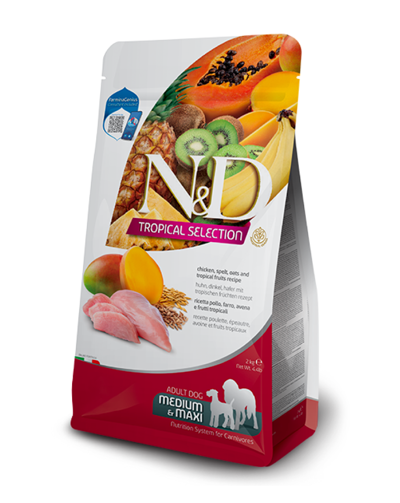 N&D Tropical Chicken & Tropical Fruits Adult Medium & Maxi 10Kg