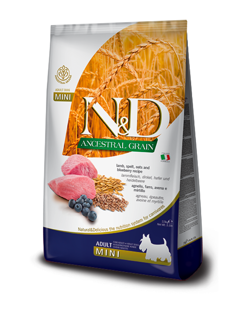 N&D Ancestral Grain Lamb & Blueberry Adult Mini 2.5Kg
